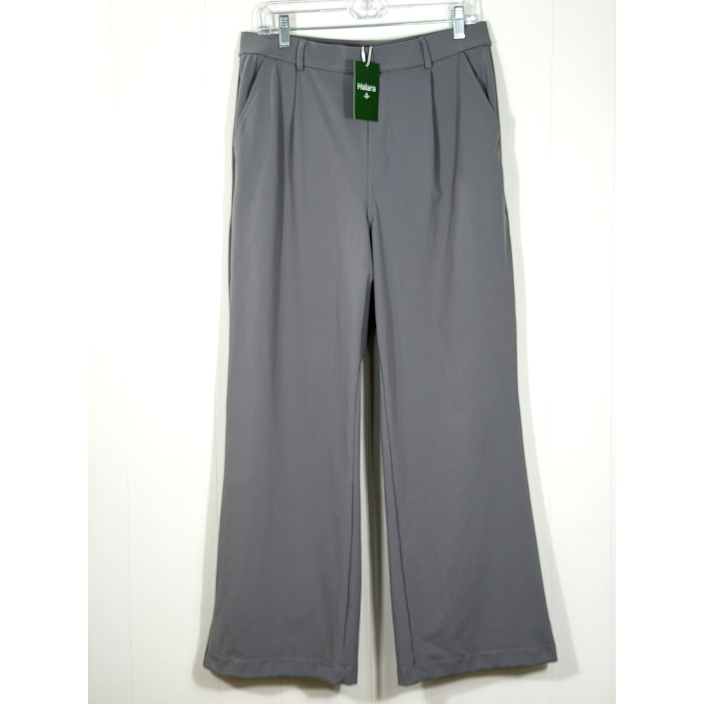 Halara Flex High Waisted Pocket Straight Leg Day Stretch Work Pants Grey Large